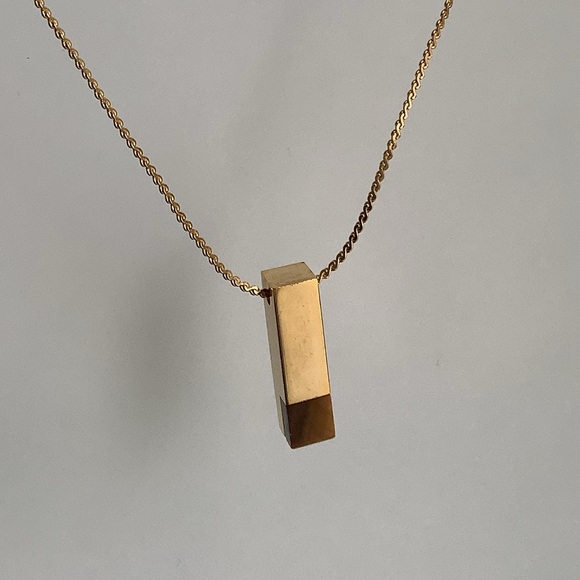 new Vintage genuine tiger eye bar minimalist pendant necklace - Picture 4 of 11